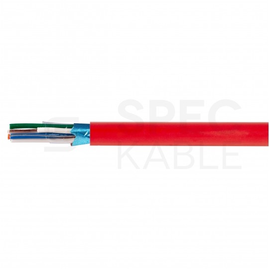 Kabel przeciwpożarowy parowany YnTKSYekw 3x2x0,8mm czerwony 150V ekranowany drut Bitner