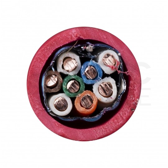 Kabel przeciwpożarowy parowany YnTKSYekw 4x2x0,8mm czerwony 150V ekranowany drut Bitner