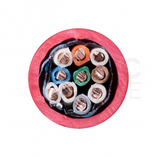 Kabel przeciwpożarowy parowany YnTKSYekw 5x2x0,8mm czerwony 150V ekranowany drut Bitner