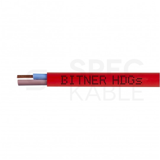 Kabel przeciwpożarowy silikonowy HDGs 2x1mm2 FE180 PH120 E90 czerwony 300/500V bezhalogenowy B2ca drut Bitner