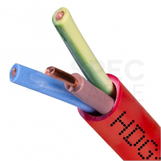 Kabel przeciwpożarowy silikonowy HDGs 3x1,5mm2 FE180 PH120 E90 czerwony 300/500V bezhalogenowy B2ca drut Bitner