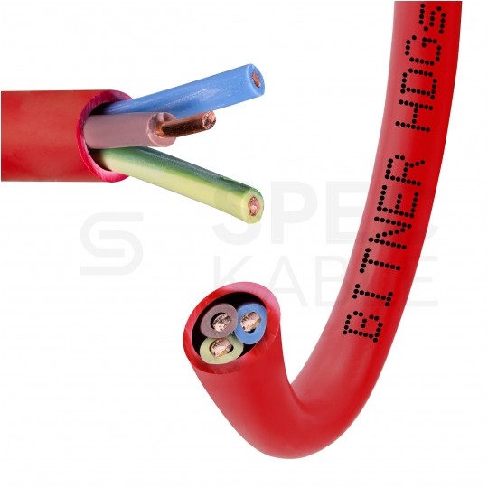 Kabel przeciwpożarowy silikonowy HDGs 3x1,5mm2 FE180 PH120 E90 czerwony 300/500V bezhalogenowy B2ca drut Bitner