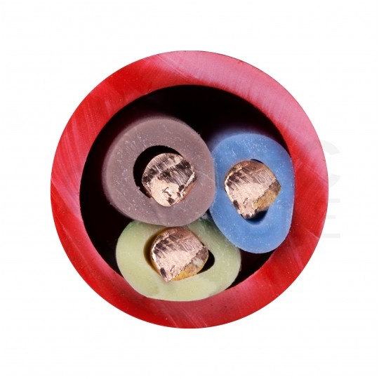 Kabel przeciwpożarowy silikonowy HDGs 3x1,5mm2 FE180 PH120 E90 czerwony 300/500V bezhalogenowy B2ca drut Bitner