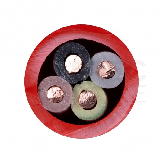 Kabel przeciwpożarowy silikonowy HDGs 4x1,5mm2 FE180 PH120 E90 czerwony 300/500V bezhalogenowy B2ca drut Bitner