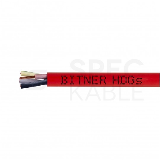 Kabel przeciwpożarowy silikonowy HDGs 4x1,5mm2 FE180 PH120 E90 czerwony 300/500V bezhalogenowy B2ca drut Bitner