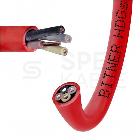 Kabel przeciwpożarowy silikonowy HDGs 4x1mm2 FE180 PH120 E90 czerwony 300/500V bezhalogenowy B2ca drut Bitner