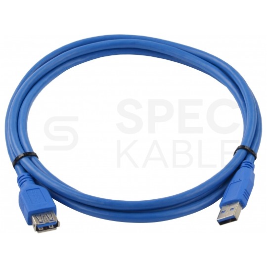 Kabel przedłużacz USB 3.0 A (wtyk / gniazdo) niebieski 1,8m