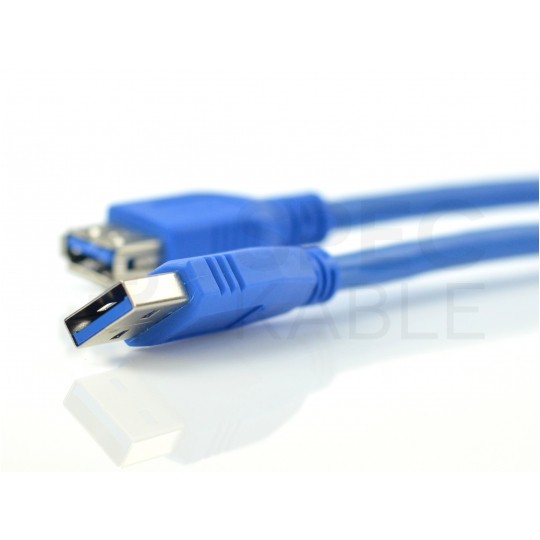 Kabel przedłużacz USB 3.0 A (wtyk / gniazdo) niebieski 1,8m