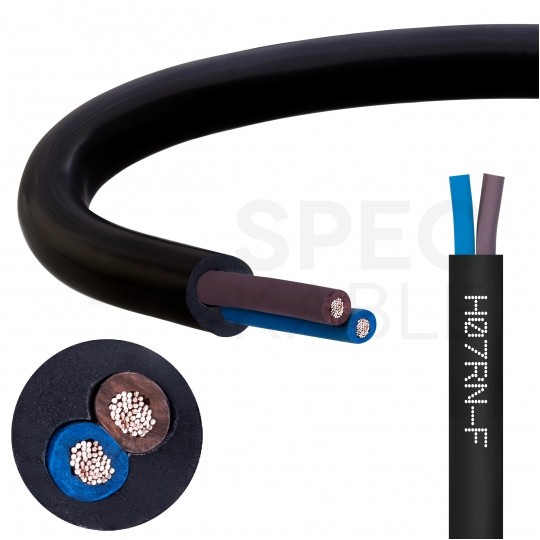 Kabel przemysłowy gumowy OnPD / H07RN-F 2x1mm2 czarny 450/750V zewnętrzny olejoodporny linka Elektrokabel