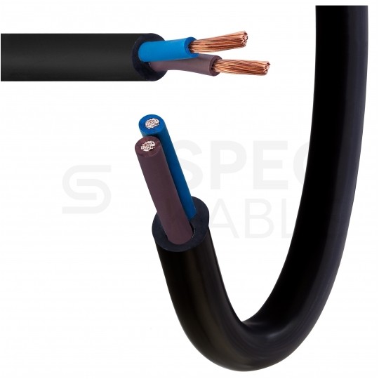 Kabel przemysłowy gumowy OnPD / H07RN-F 2x1mm2 czarny 450/750V zewnętrzny olejoodporny linka Elektrokabel