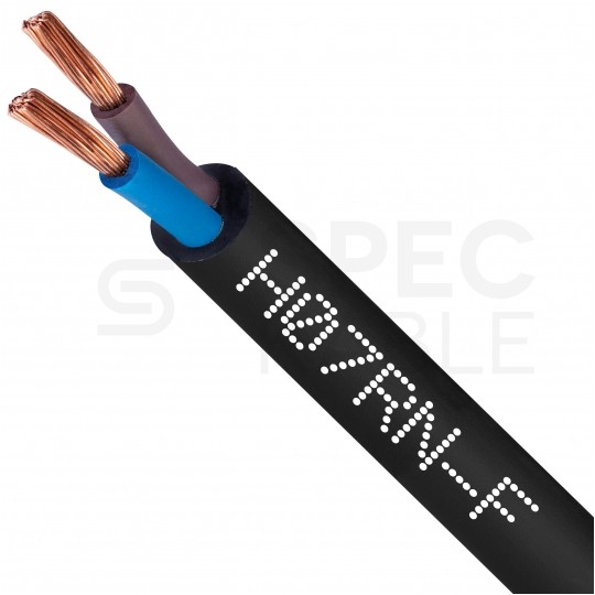 Kabel przemysłowy gumowy OnPD / H07RN-F 2x2,5mm2 czarny 450/750V zewnętrzny olejoodporny linka Elektrokabel