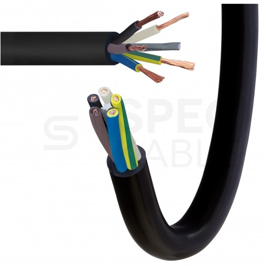 Kabel przemysłowy gumowy OnPD / H07RN-F 5x10mm2 czarny 450/750V zewnętrzny olejoodporny linka Elektrokabel