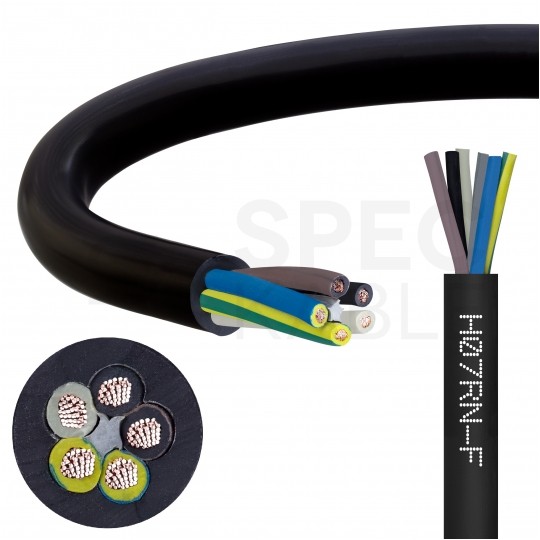 Kabel przemysłowy gumowy OnPD / H07RN-F 5x2,5mm2 czarny 450/750V zewnętrzny olejoodporny linka Elektrokabel