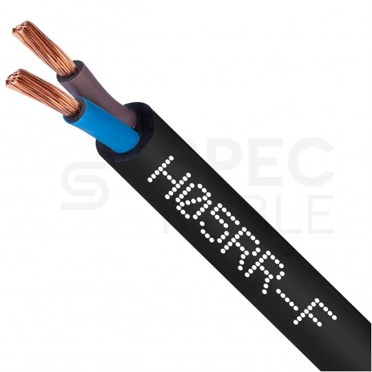 Kabel przemysłowy gumowy OW / H05RR-F 2x2,5mm2 czarny 300/500V zewnętrzny linka Elektrokabel