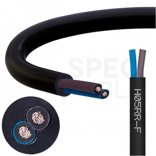 Kabel przemysłowy gumowy OW / H05RR-F 2x2,5mm2 czarny 300/500V zewnętrzny linka Elektrokabel