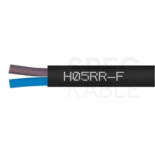 Kabel przemysłowy gumowy OW / H05RR-F 2x2,5mm2 czarny 300/500V zewnętrzny linka Elektrokabel