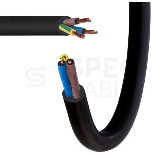 Kabel przemysłowy gumowy OW / H05RR-F 3x0,75mm2 czarny 300/500V zewnętrzny linka Elektrokabel