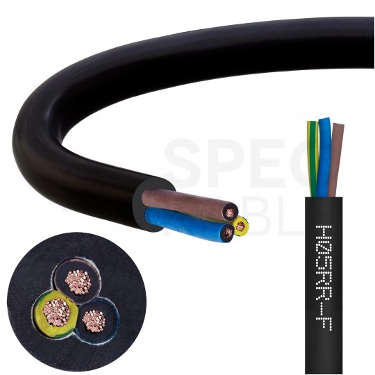 Kabel przemysłowy gumowy OW / H05RR-F 3x1mm2 czarny 300/500V zewnętrzny linka Elektrokabel