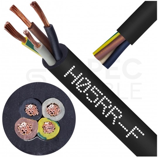 Kabel przemysłowy gumowy OW / H05RR-F 4x2,5mm2 czarny 300/500V zewnętrzny linka Elektrokabel