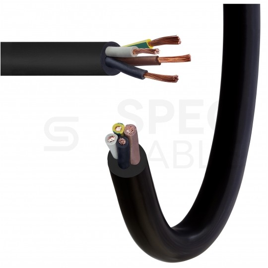 Kabel przemysłowy gumowy OW / H05RR-F 4x2,5mm2 czarny 300/500V zewnętrzny linka Elektrokabel