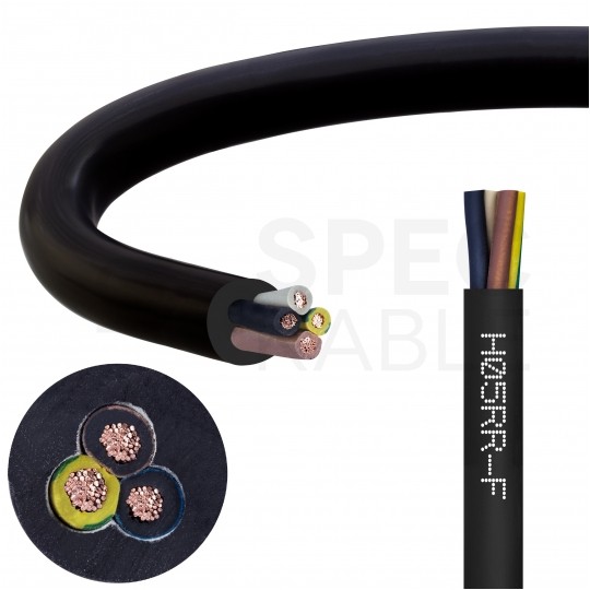 Kabel przemysłowy gumowy OW / H05RR-F 4x2,5mm2 czarny 300/500V zewnętrzny linka Elektrokabel