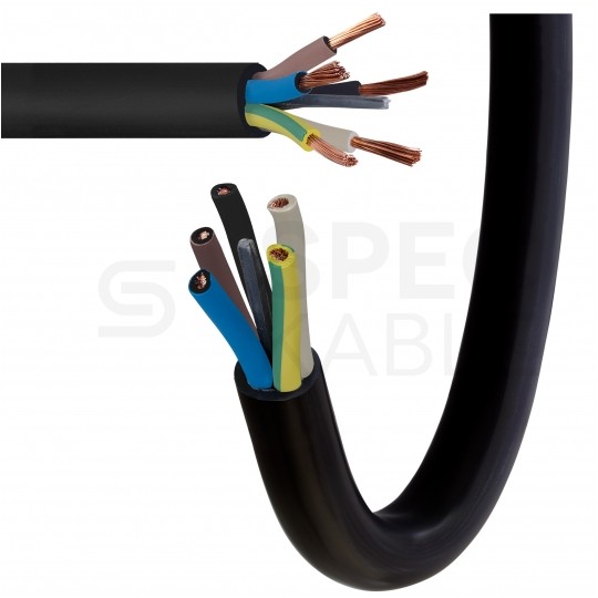 Kabel przemysłowy gumowy OW / H05RR-F 5x1mm2 czarny 300/500V zewnętrzny linka Elektrokabel