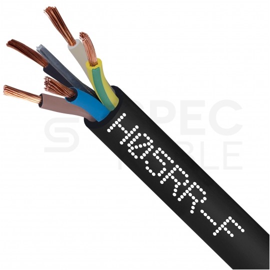 Kabel przemysłowy gumowy OW / H05RR-F 5x4mm2 czarny 300/500V zewnętrzny linka Elektrokabel