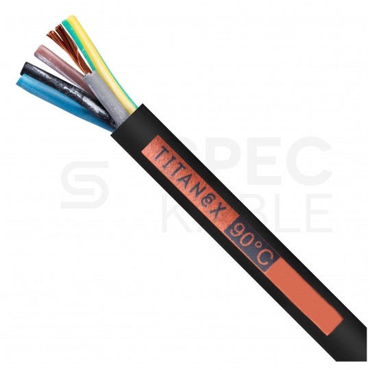 Kabel przemysłowy gumowy TITANEX OnPD / H07RN-F 5x2,5mm2 czarny 450/750V zewnętrzny olejoodporny linka Helukabel Nexans
