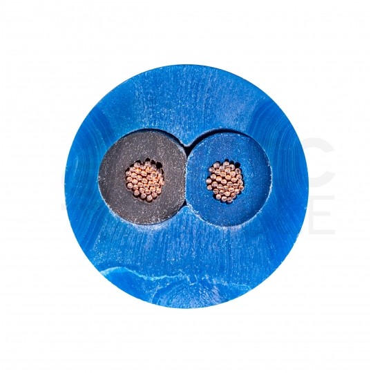 Kabel przemysłowy poliuretanowy PUR / H05BQ-F 2x1mm2 niebieski 300/500V zewnętrzny olejoodporny linka Elektrokabel