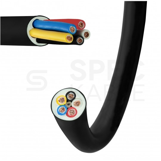 Kabel samochodowy YLYs 5x1mm2 czarny 24V zewnętrzny przyczepowy linka Elektrokabel