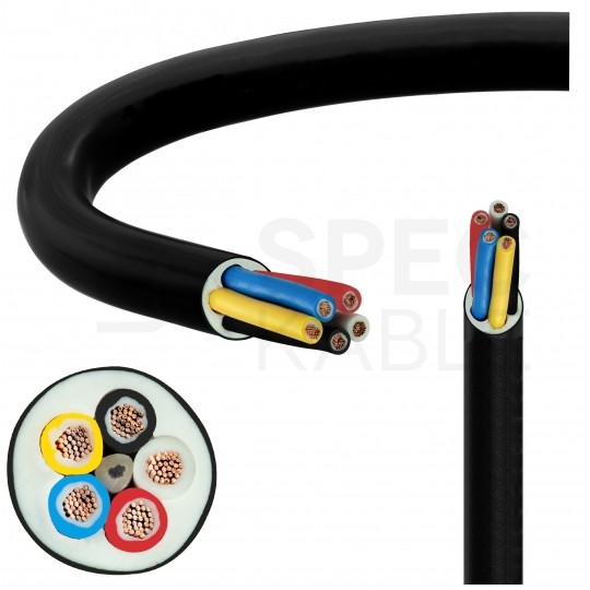 Kabel samochodowy YLYs 5x1mm2 czarny 24V zewnętrzny przyczepowy linka Elektrokabel