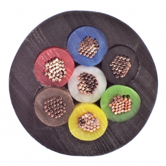 Kabel samochodowy YLYs 7x1mm2 czarny 24V zewnętrzny przyczepowy linka Elektrokabel