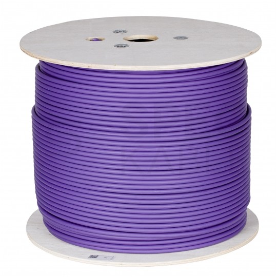Kabel sieciowy F/FTP kat.6A skrętka 4x2x0,56mm wewnętrzny Dca bezhalogenowy LSOH fioletowy NEKU