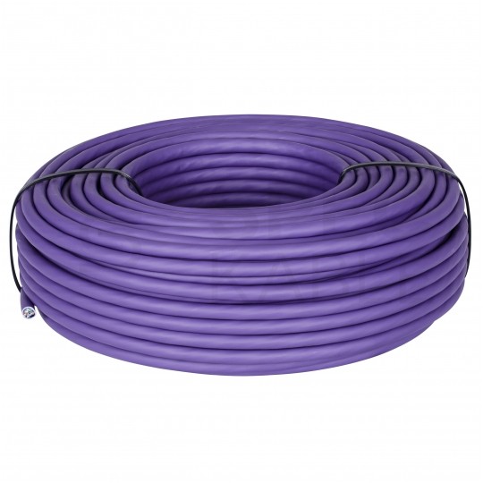 Kabel sieciowy F/FTP kat.6A skrętka 4x2x0,56mm wewnętrzny Dca bezhalogenowy LSOH fioletowy NEKU