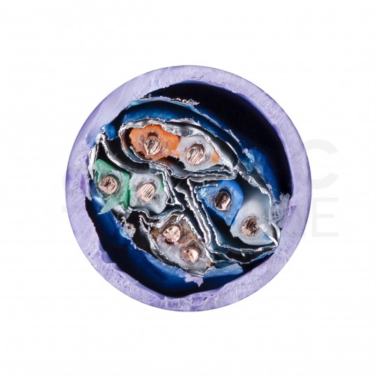 Kabel sieciowy F/FTP kat.6A skrętka 4x2x0,56mm wewnętrzny Dca bezhalogenowy LSOH fioletowy NEKU
