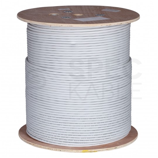 Kabel sieciowy F/FTP kat.6A skrętka 4x2x0,57mm wewnętrzny Dca bezhalogenowy LSOH szary Alantec