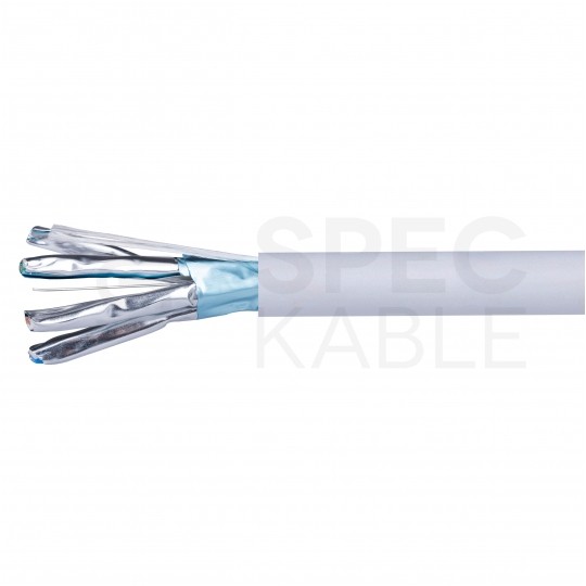 Kabel sieciowy F/FTP kat.6A skrętka 4x2x0,57mm wewnętrzny Dca bezhalogenowy LSOH szary Alantec