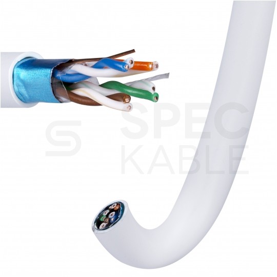 Kabel sieciowy F/UTP kat.5e skrętka 4x2x0,47mm wewnętrzny Eca PVC szary DOMNET