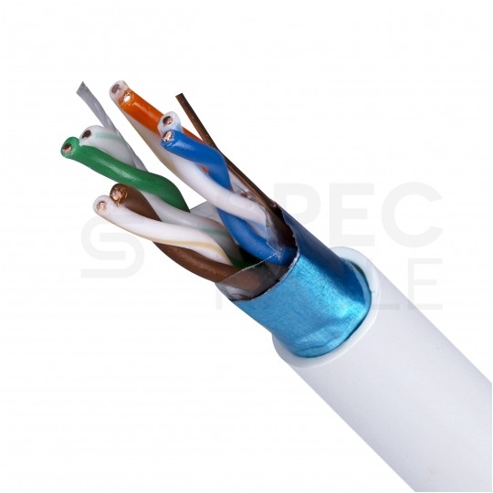 Kabel sieciowy F/UTP kat.5e skrętka 4x2x0,47mm wewnętrzny Eca PVC szary DOMNET