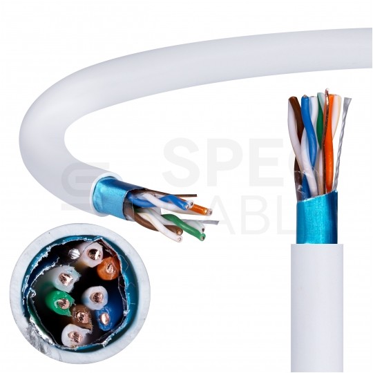 Kabel sieciowy F/UTP kat.5e skrętka 4x2x0,47mm wewnętrzny Eca PVC szary DOMNET