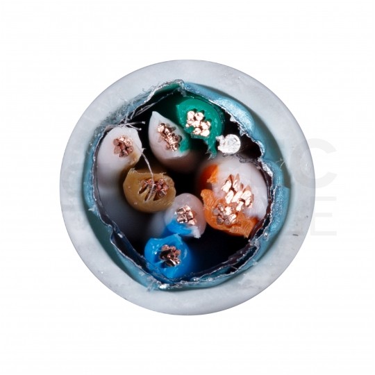 Kabel sieciowy F/UTP kat.5e skrętka 4x2x0,48mm wewnętrzny PVC szary linka Alantec