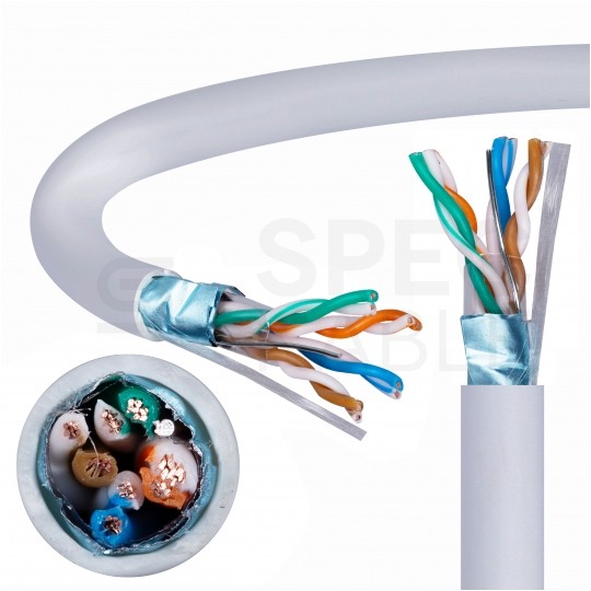 Kabel sieciowy F/UTP kat.5e skrętka 4x2x0,48mm wewnętrzny PVC szary linka Alantec