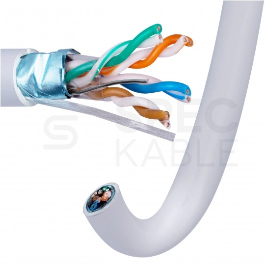 Kabel sieciowy F/UTP kat.5e skrętka 4x2x0,48mm wewnętrzny PVC szary linka Alantec