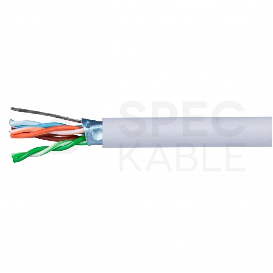 Kabel sieciowy F/UTP kat.5e skrętka 4x2x0,48mm wewnętrzny PVC szary linka Telegärtner