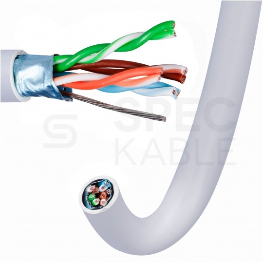 Kabel sieciowy F/UTP kat.5e skrętka 4x2x0,48mm wewnętrzny PVC szary linka Telegärtner