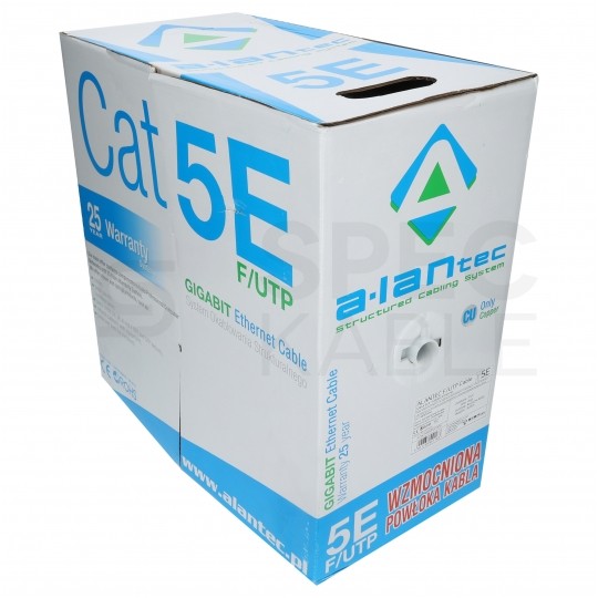 Kabel sieciowy F/UTP kat.5e skrętka 4x2x0,51mm wewnętrzny Eca PVC szary Alantec