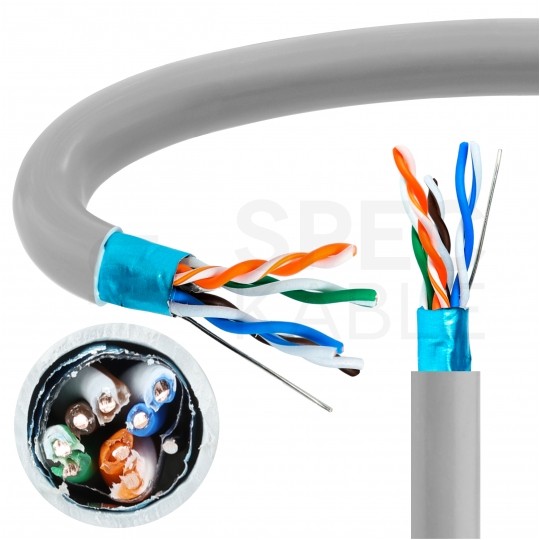 Kabel sieciowy F/UTP kat.5e skrętka 4x2x0,5mm wewnętrzny Eca PVC szary Bitner BiTLAN