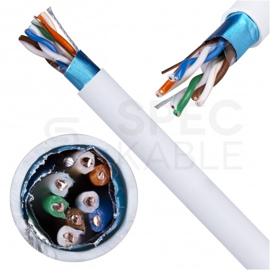 Kabel sieciowy F/UTP kat.5e skrętka 4x2x0,5mm wewnętrzny PVC szary domNET