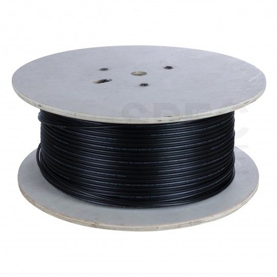 Kabel sieciowy F/UTP kat.5e skrętka 4x2x0,5mm zewnętrzny suchy z linką nośną PE czarny NETSET