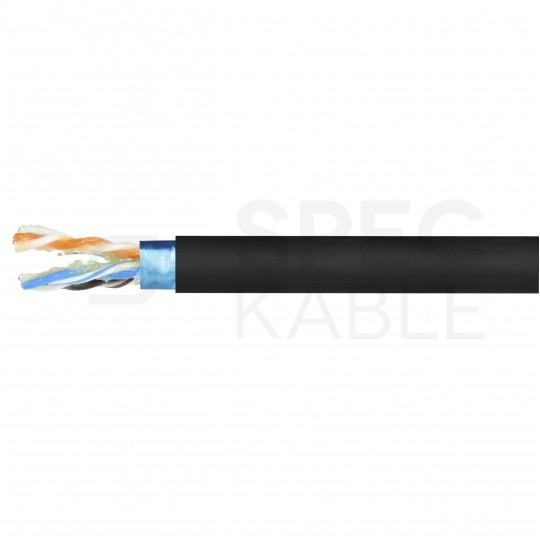 Kabel sieciowy F/UTP kat.5e skrętka 4x2x0,5mm zewnętrzny żelowany PE czarny Bitner BiTLAN